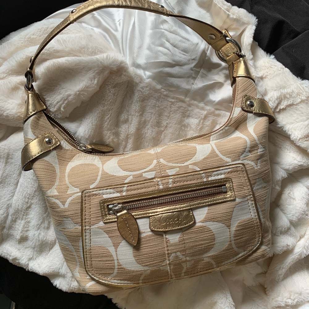 COACH Canvas bag with leather detail